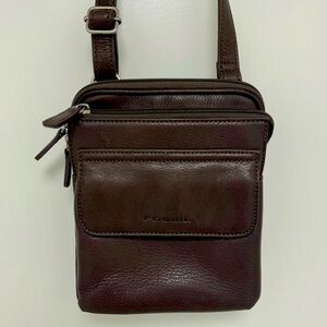 Fossil Brown Leather Crossbody Bag